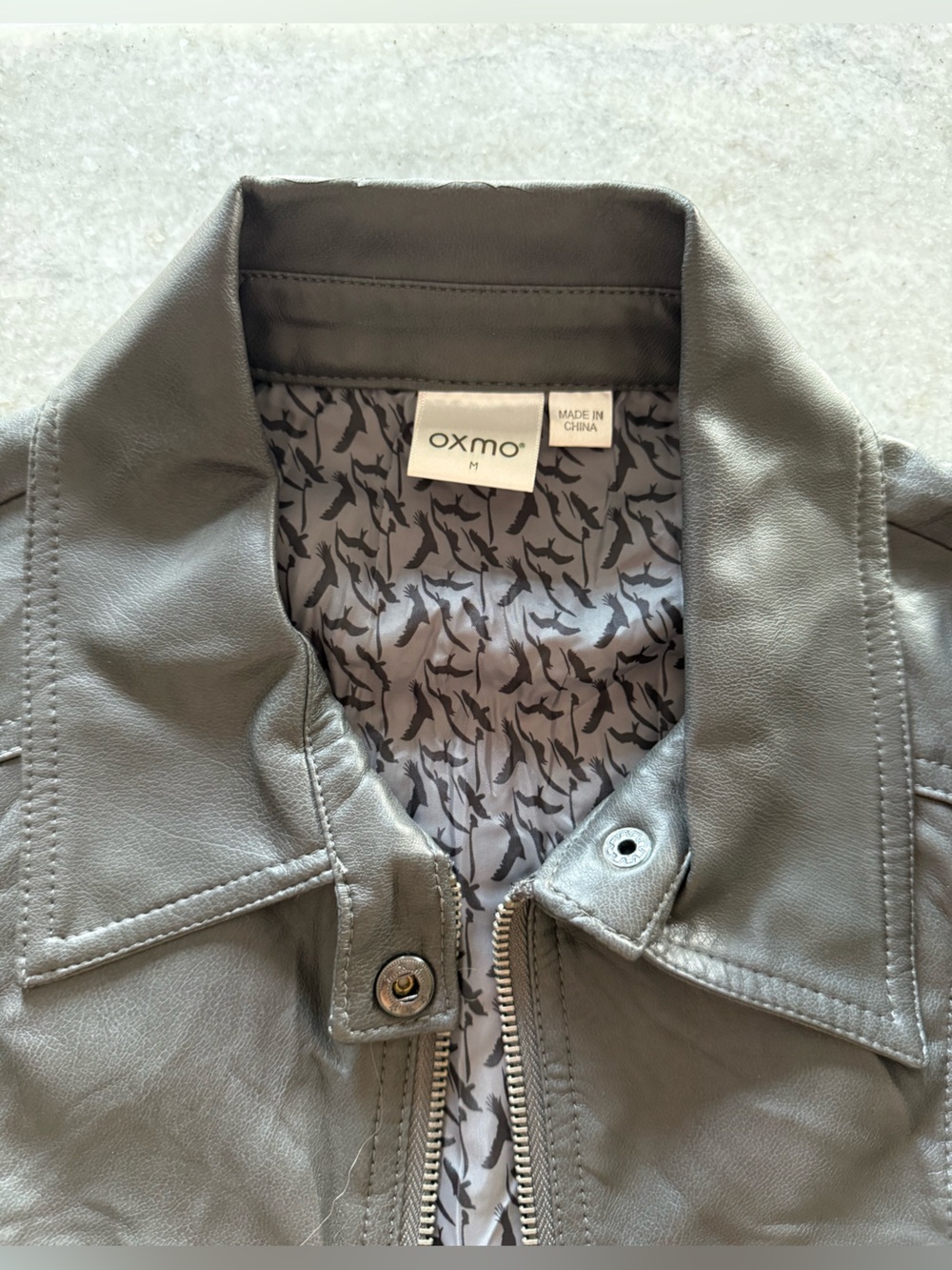 Slate gray Faux Leather Jacket - Women - Picture 10 of 14